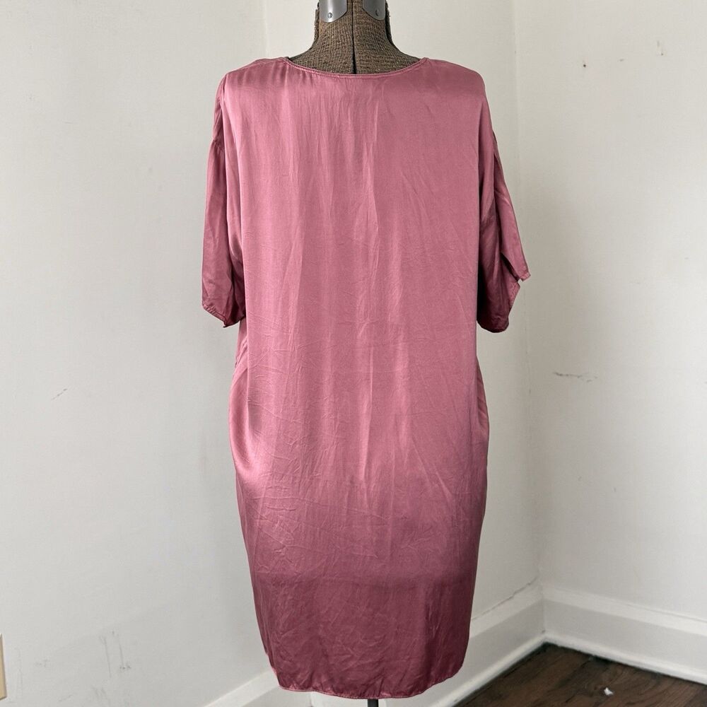 Vintage 90s Victorias Secret Gold Label 100% Silk Mauve Sleep Shirt Size Large - Picture 9 of 10